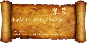 Nyári Krisztián névjegykártya